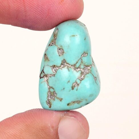 REAL-GEMS Natural Arizona Blue Turquoise, Drilled Blue Turquoise Loose Gemstone For Wire Wrapping Jewelry (50-60 Ct. Approx) in Kuwait