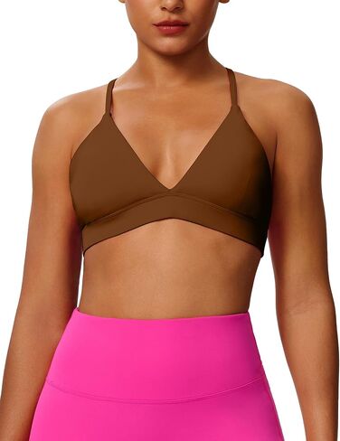 Cross Back Sports Bras for Women Adjustable Thin Straps Yoga Crop Tank Top Basic Wireless Cami Light Support in Saudi Arabia
