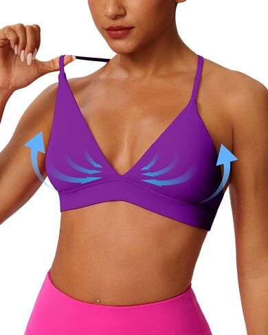 Cross Back Sports Bras for Women Adjustable Thin Straps Yoga Crop Tank Top Basic Wireless Cami Light Support in Saudi Arabia