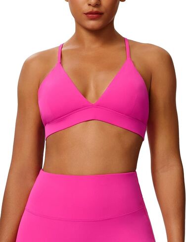 Cross Back Sports Bras for Women Adjustable Thin Straps Yoga Crop Tank Top Basic Wireless Cami Light Support in Saudi Arabia