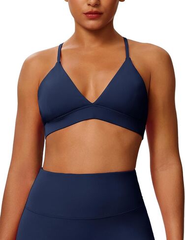 Cross Back Sports Bras for Women Adjustable Thin Straps Yoga Crop Tank Top Basic Wireless Cami Light Support in Saudi Arabia