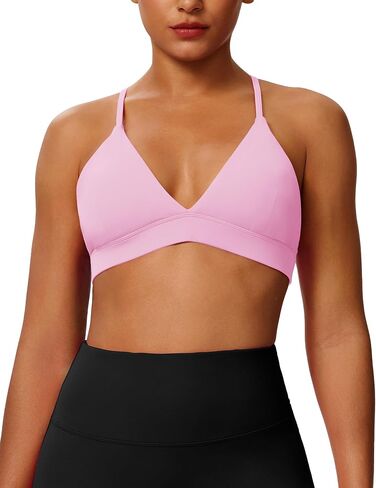 Cross Back Sports Bras for Women Adjustable Thin Straps Yoga Crop Tank Top Basic Wireless Cami Light Support in Saudi Arabia