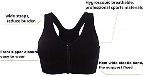 Women's Sports Post-Surgery Bra- Wirefree Seamless Sports Bra with Front-Zip Closure in Kuwait