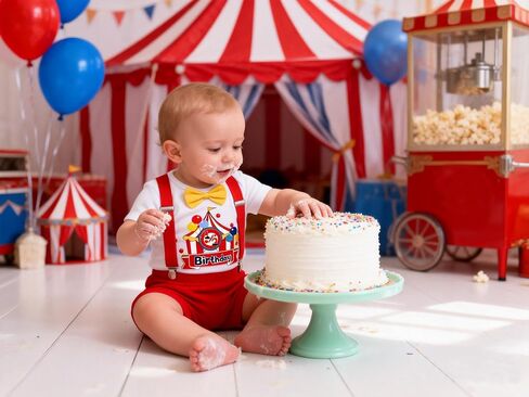 زي طفل رضيع لنصف عيد الميلاد، زي كرنفال السيرك لعيد الميلاد 1/2، بدلة قصيرة الأكمام للمهرج ملابس التاج in Kuwait