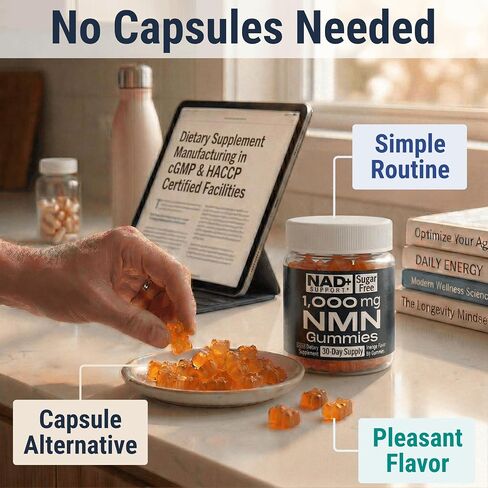 SHIZAM NMN Supplement Gummies – Nicotinamide Mononucleotide (NMN) 1000-mg per Serving | NAD+ Supplement Format | Sugar-Free NMN Gummies | 60 Gummies | 30-Day Supply in Saudi Arabia