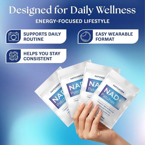 NAD+ Patches 4 Pack (120 Patches) Plant-Based Transdermal Lifestyle Support Patch Daily Wearable Wellness Patches for Women & Men 120 Day Supply in Saudi Arabia