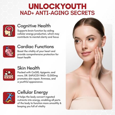 Liquid NAD, Extra Strength 1,2000mg NAD+ Supplement with CoQ10, Resveratrol, D-Ribose & PQQ for Men & Women, Natural NAD+ Stick for Anti-Aging, Energy, Focus - 35 Packets in Saudi Arabia