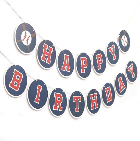 Happy Birthday Baseball Banner - Baseball First/1st Themed Party Decoration,Rookie Of The Year Birthday Banner in Saudi Arabia