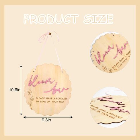 Bloom Bar Sign - Flower Bar Bridal Shower Sign, Baby In Bloom Baby Shower Sign, Hanging Make A Bouquet Sign, Bloom Bar Wedding Sign in Saudi Arabia