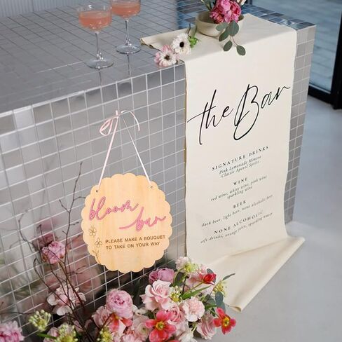 Bloom Bar Sign - Flower Bar Bridal Shower Sign, Baby In Bloom Baby Shower Sign, Hanging Make A Bouquet Sign, Bloom Bar Wedding Sign in Saudi Arabia