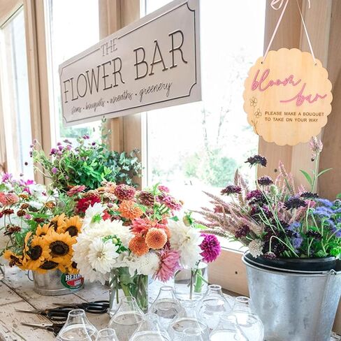 Bloom Bar Sign - Flower Bar Bridal Shower Sign, Baby In Bloom Baby Shower Sign, Hanging Make A Bouquet Sign, Bloom Bar Wedding Sign in Saudi Arabia