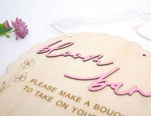 Bloom Bar Sign - Flower Bar Bridal Shower Sign, Baby In Bloom Baby Shower Sign, Hanging Make A Bouquet Sign, Bloom Bar Wedding Sign in Saudi Arabia