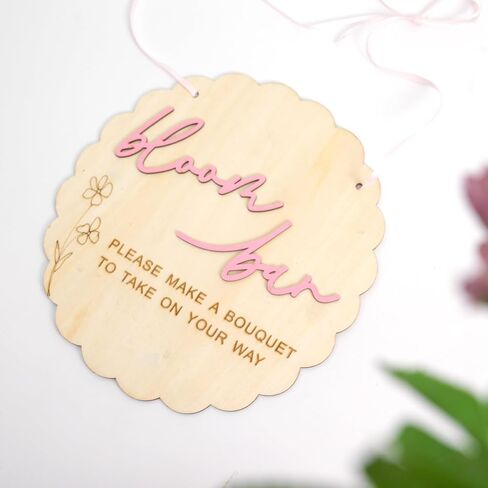 Bloom Bar Sign - Flower Bar Bridal Shower Sign, Baby In Bloom Baby Shower Sign, Hanging Make A Bouquet Sign, Bloom Bar Wedding Sign in Saudi Arabia