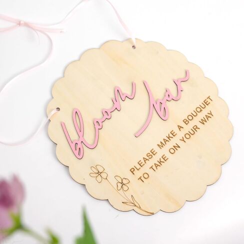 Bloom Bar Sign - Flower Bar Bridal Shower Sign, Baby In Bloom Baby Shower Sign, Hanging Make A Bouquet Sign, Bloom Bar Wedding Sign in Saudi Arabia