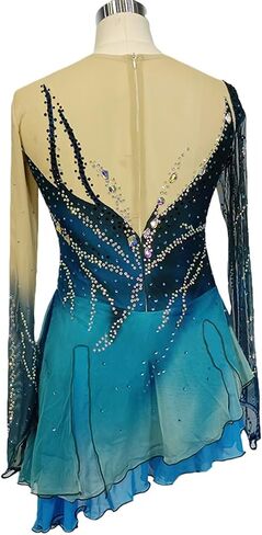 Figure Skating Dress for Girls Women's Dance Dresses Competition Ballet Skirted Leotard Ice Skating Tights in Kuwait