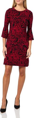 Tommy Hilfiger Women's 3/4 Bell Sleeve Jewel Neck Sheath Mini Dress in Kuwait