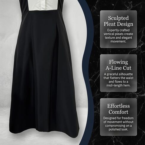 SUNSTORY Women's Black and White Work Dress: 2026 Midi Ruffle A-Line Halter Neck Backless Sleeveless Collared Summer Dresses in Kuwait