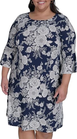 Tommy Hilfiger Women's 3/4 Bell Sleeve Jewel Neck Sheath Mini Dress in Kuwait