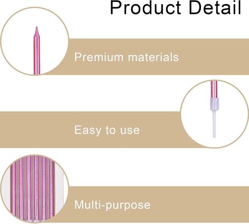 36 Pieces Pink Birthday Candles for Cakes Set, Pink Candles Happy Birthday Candle Birthdays Slender Cake Candle Party Supplies Cake Decorations Dessert Decoration in Saudi Arabia