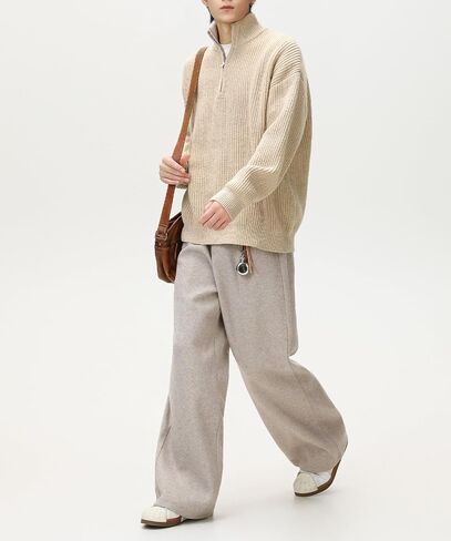 POHADON 2026 Quarter Zip Up Chunky Knit Turtleneck Sweater Fall Winter Grandpa Aesthetic Pullover Tops Trendy Y2k Clothes in Kuwait