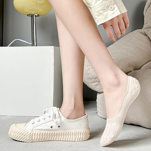 6 Pairs Women's Thin Non-Slip No-Show Socks - Spring Summer Cotton Casual Liner Socks in Saudi Arabia