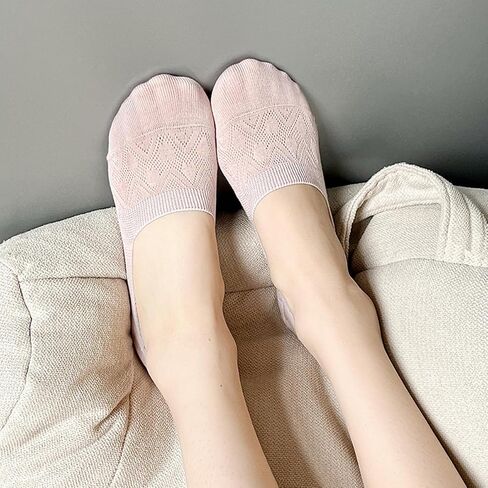 6 Pairs Women's Thin Non-Slip No-Show Socks - Spring Summer Cotton Casual Liner Socks in Saudi Arabia