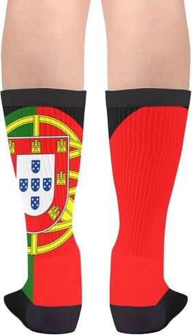 MOLIAN Heart Love Portugal Flag Women Men Novelty Socks Funny Crazy Dress Sock in Kuwait