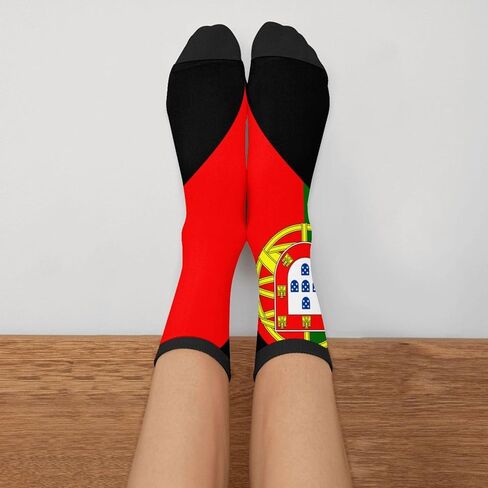 MOLIAN Heart Love Portugal Flag Women Men Novelty Socks Funny Crazy Dress Sock in Kuwait