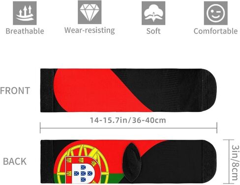 MOLIAN Heart Love Portugal Flag Women Men Novelty Socks Funny Crazy Dress Sock in Kuwait