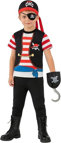 Toddler Baby Boy Pirate Outfits Set for Kids Short Sleeve With Accessories in Saudi Arabia