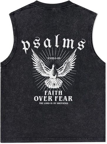 Men's Christian Muscle Tank Top Vintage Wash Sleeveless Graphic Tee Bible Verse Faith Streetwear Apparel Child of God in Saudi Arabia