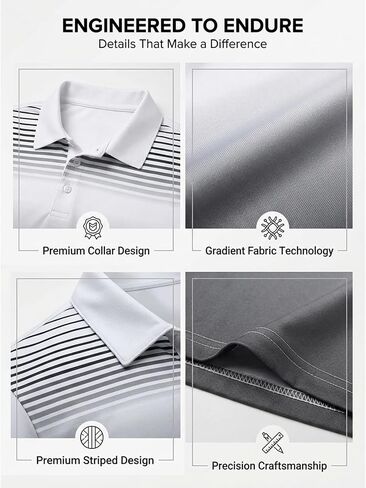 3Pack Men's Gradient Color Polo Shirt Short Sleeve Casual Soft Breathable Golf Shirts Lightweight Classic Fit Summer Tops in Kuwait