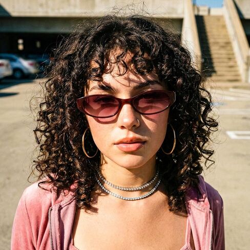 FEISEDY Retro Oval Womens Sunglasses, Trendy Cat Eye Skinny Chic Narrow Y2K 90s Small Sunnies B9177 in Kuwait