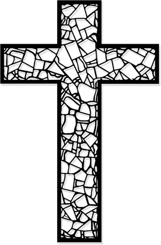 Black Metal Cross Wall Decor Iron Christian Cross for Home Church, Hollow Out Artistic Hanging Ornament, Crosses Wall Decor for Living Room, Bedroom, Decorative Thankful Religious Gift, 18.5x12.3 Inch in Saudi Arabia