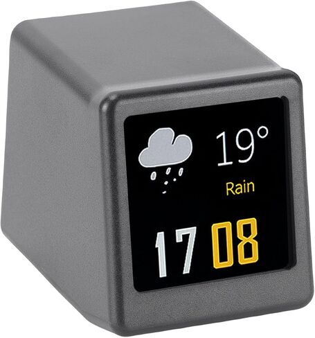 Mini Digital Clock, 1.54in IPS Screen Digital Clock, Weather Forecast with Temperature Humidity Display, Ideal for Home Office Car GIF Photo Album Customization, 240x240 in Kuwait