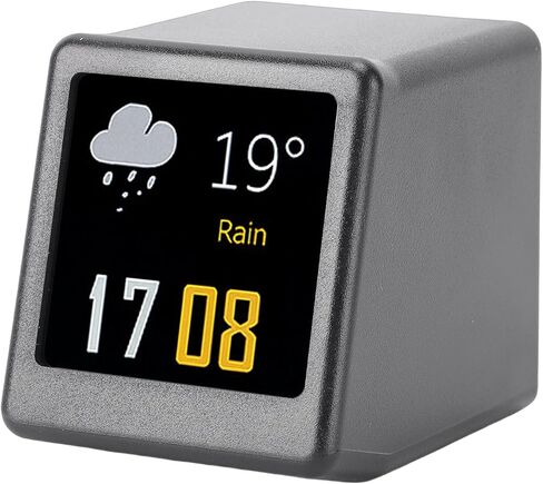 Mini Digital Clock, 1.54in IPS Screen Digital Clock, Weather Forecast with Temperature Humidity Display, Ideal for Home Office Car GIF Photo Album Customization, 240x240 in Kuwait