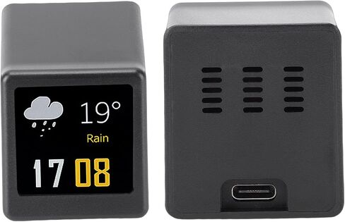 Mini Digital Clock, 1.54in IPS Screen Digital Clock, Weather Forecast with Temperature Humidity Display, Ideal for Home Office Car GIF Photo Album Customization, 240x240 in Kuwait