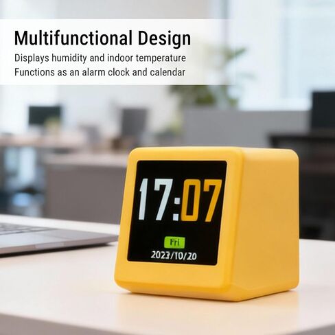 Russian WiFi Desktop Weather Clock, Smart Digital Mini Desktop Alarm Clock with Humidity Temperatures Calendar Display for Office Home Decor Plastic 1.77x1.38x1.57in in Kuwait