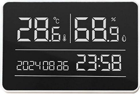 High Precise Digital Wall Clock with Temperature Humidness Monitor Calendar Display Quiet Operations for Home Use in Kuwait