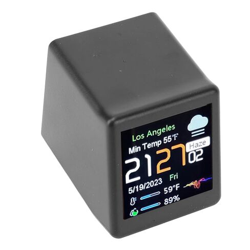 Smart Electronic Clock, LCD Digital Display Calendar Temperature Weather Forecast Station, Networking Station, Ideal for Desktop, Home, Office (Black) in Kuwait