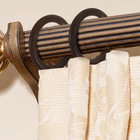 BESPORTBLE Wooden Curtain Rings with Metal Clips, Round Decorative Drapery Rings for Roman Rod, Coffee Color, 6pcs Bathroom and Window Curtain Accessories in Kuwait