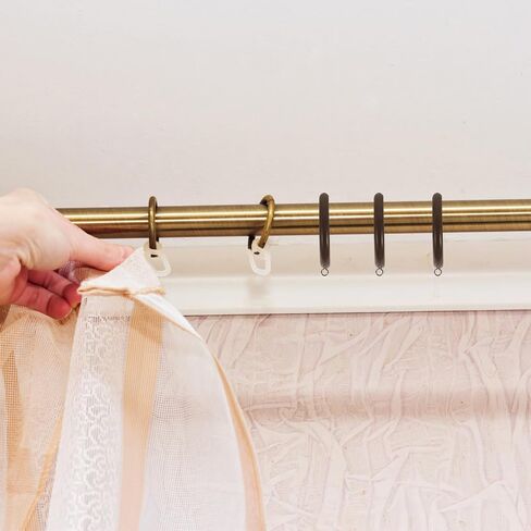 BESPORTBLE Wooden Curtain Rings with Metal Clips, Round Decorative Drapery Rings for Roman Rod, Coffee Color, 6pcs Bathroom and Window Curtain Accessories in Kuwait