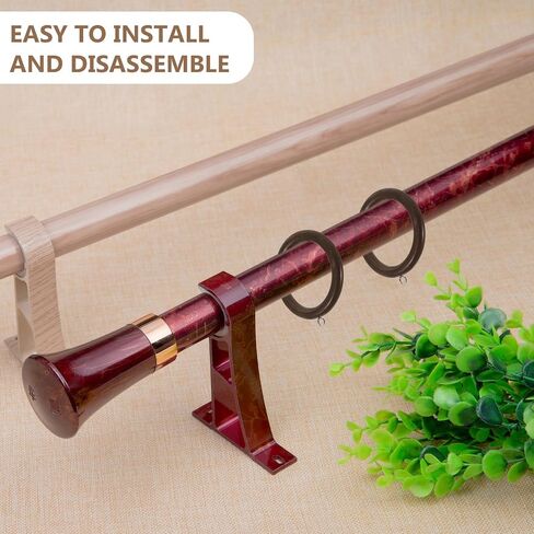 BESPORTBLE Wooden Curtain Rings with Metal Clips, Round Decorative Drapery Rings for Roman Rod, Coffee Color, 6pcs Bathroom and Window Curtain Accessories in Kuwait