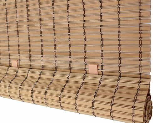 Seta Direct, Brown Cordless Bamboo Slat Roll Up Blind - 36-Inch Wide By 72-Inch Long in Saudi Arabia