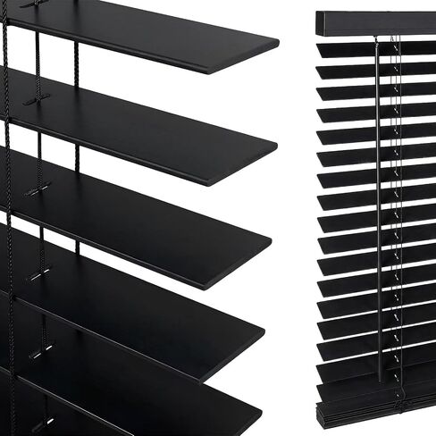2" Cordless Real Basswood Wood Blinds for Indoor Windows, 23" W x 48" H | Easy Install Horizontal Venetian Blinds with Tilt Wand, Light Filtering & Privacy Control, Child & Pet Safe Window Blind in Saudi Arabia