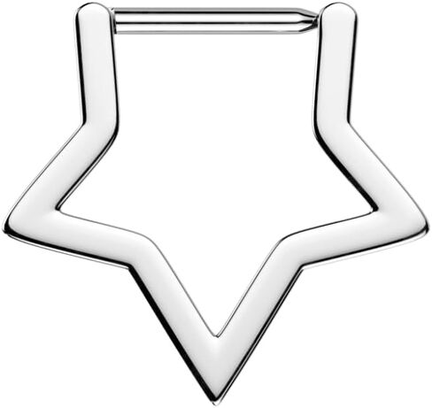 Pierced Owl 16-18GA ASTM F-136 Implant Grade Titanium Star Shaped Clicker Ring in Saudi Arabia