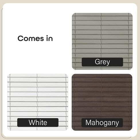 Cordless Room Darkening Plantation Blind - 74 Inch Width, 52 Inch Length, 2" Vinyl Slat Size - Mahogany - Madera Falsa Faux Wood, Light Filtering Horizontal Windows Blinds by Achim Home Decor in Saudi Arabia