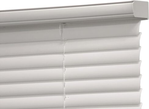 1" Cordless Vinyl Light Filtering Mini Blinds, White, 34" W x 64" L in Kuwait