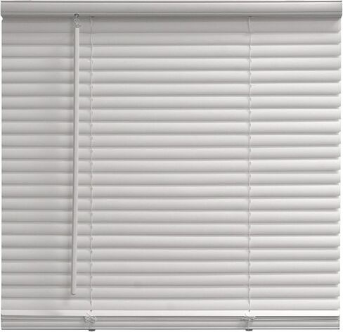 1" Cordless Vinyl Light Filtering Mini Blinds, White, 34" W x 64" L in Kuwait