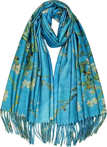 VENVSBEE Art Print Scarf for Women Van Gogh Scarf Best Gift Soft Warm Shawl Wrap Pashmina Rave in Saudi Arabia